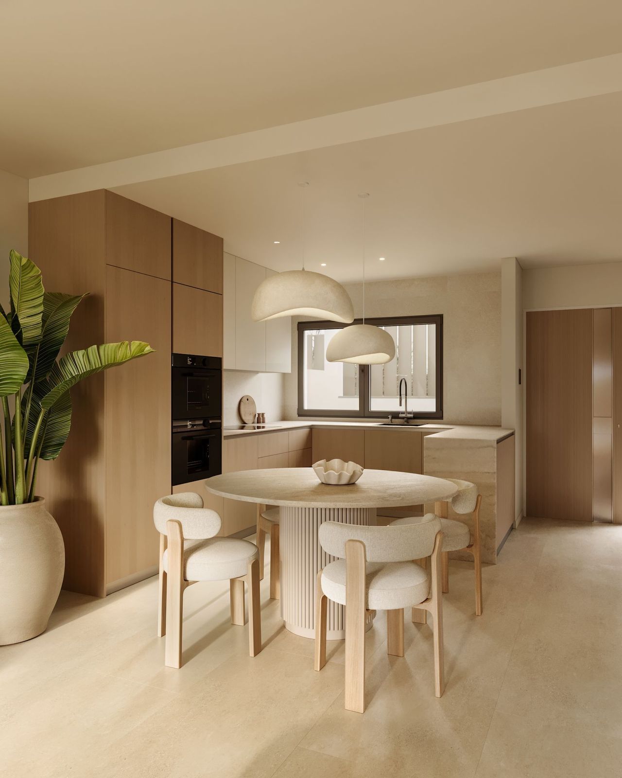 03 modern kitchen dining area round table