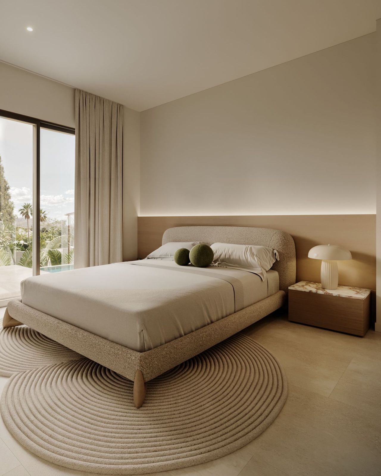 04 modern bedroom with pool view